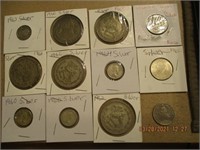 12 Foreign Coins w/1960's Dates