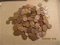 Lot of 1950's Wheat Pennies-225 ct.