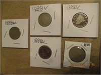 5 V Nickels 1888