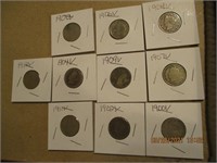 10 V Nickels 1900's