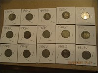 15 V Nickels 1901-1912