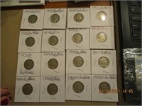 16 Buffalo Nickels-1920-30's