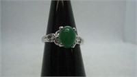 Vintage Sterling Silver Ring with Green Stone