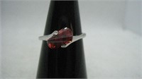 Sterling Silver Ring with Amber Stone