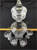 Waterford Crystal Decanter and 4 glasses