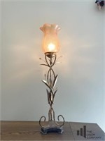 Bronze Toned Floral Themed Table Lamp
