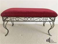 Upholstered Bench with Metal Legs