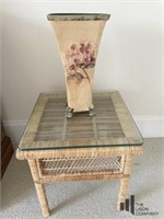 Small occasional Table with Metal Vase