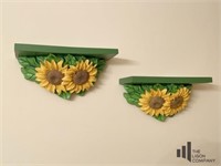 Sunflower Themed Wall Shelves