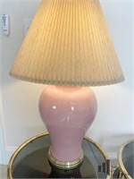 Pink and Brass Toned Table Lamp