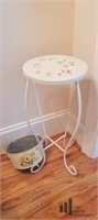 Metal Leg Plant Stand with Mosaic Top & Planter
