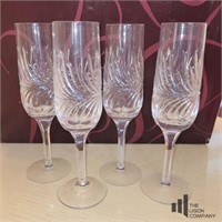Set of Four Crystal Champaign Glasses