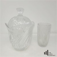 Cut Glass Vase and Biscuit Jar
