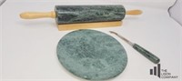 Green Marble Rolling Pin, Cheese Board & More
