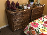 2 Serpentine Style Wicker Dressers