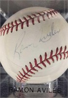 Ramon Aviles Autograph Baseball