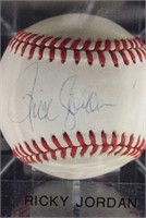 Ricky Jordan Autograph Baseball
