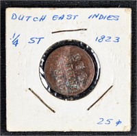 1823 Dutch East Indies Coin 1/2 STUVIER