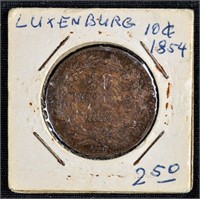 1854 10 CENTS LUXENBURG COIN