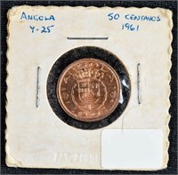 1961 50 CENTAVOS ANGOLA COIN