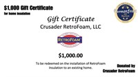 $1,000 Gift Certificate for Home Insulation