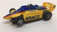 +Tyco HO Slot Car-Kraco Indy Car, Yellow & Blue#18