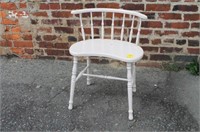 White Vanity Seat with short Back