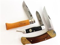 Schrade, Utica, Opinel pocket knives