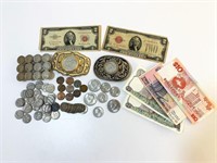 Collection of collectible coins & paper money