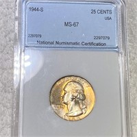 1944-S Washington Silver Quarter NNC - MS67