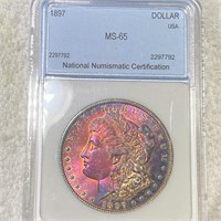 1897 Morgan Silver Dollar NNC - MS65