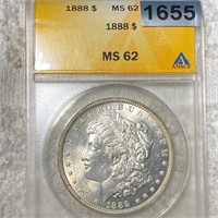 1888 Morgan Silver Dollar ANACS - MS62