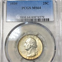 1939 Washington Silver Quarter PCGS - MS64
