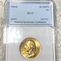 1942-D Washington Silver Quarter NNC - MS67