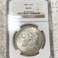 1880-O Morgan Silver Dollar NGC - AU55