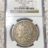 1878 7/8TF Morgan Silver Dollar NGC - F12