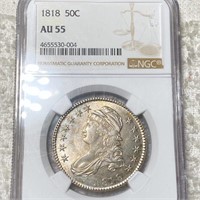 1818 Capped Bust Half Dollar NGC - AU55
