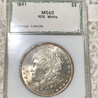 1891 Morgan Silver Dollar PCI - MS60