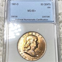 1961-D Franklin Half Dollar NNC - MS66+