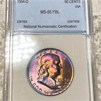 1954-D Franklin Half Dollar NNC - MS 65 FBL