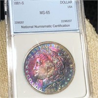 1881-S Morgan Silver Dollar NNC - MS65