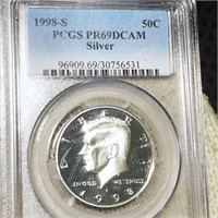 1998-S Kennedy Silver Half Dollar PCGS - PR69DCAM