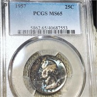 1957 Washington Silver Quarter PCGS - MS65