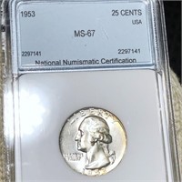 1953 Washington Silver Quarter NNC - MS67