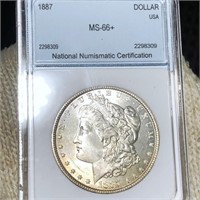 1887 Morgan Silver Dollar NNC - MS66+