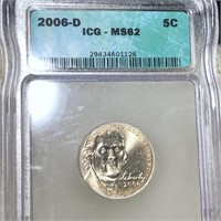 2006-D Jefferson Nickel ICG - MS62
