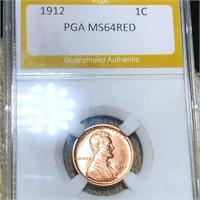 1912 Lincoln Wheat Penny PGA - MS 64 RED