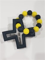Black & Yellow Cross Teething Ring