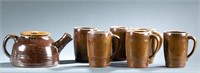 Norman Smith teapot and 6 mugs.