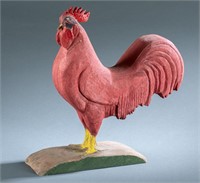 Anonymous, carved wood rooster.